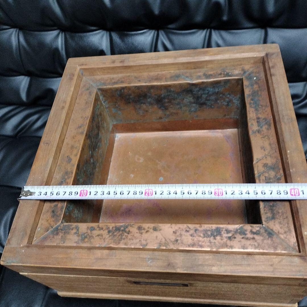 火鉢 木製 銅板 古道具 レトロ