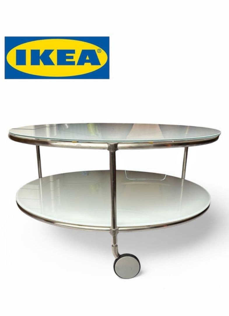 IKEA STRIND ガラステーブル　円形テーブル