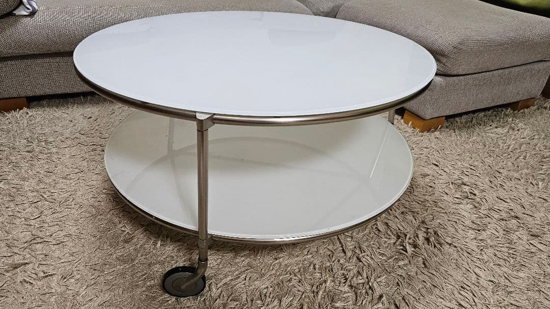 IKEA STRIND ガラステーブル　円形テーブル