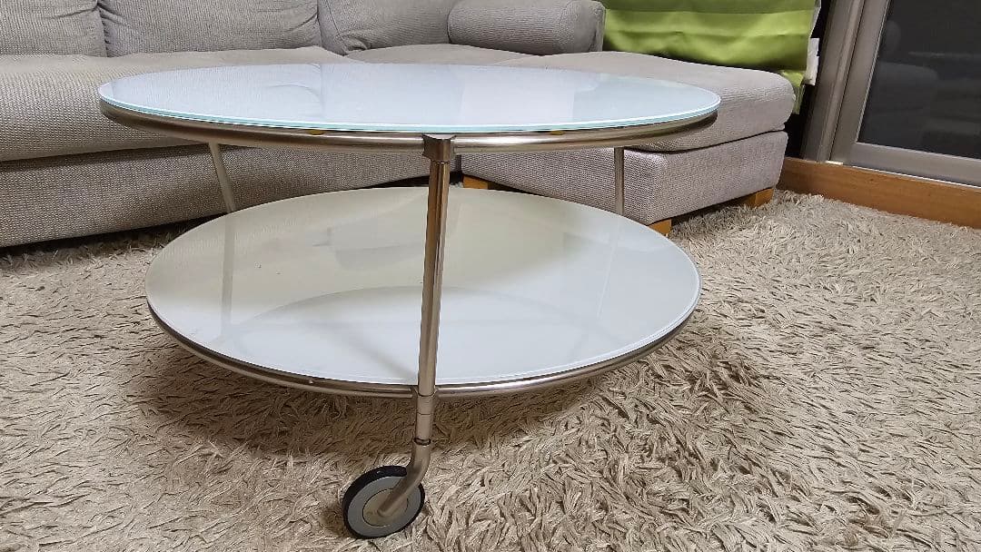 IKEA STRIND ガラステーブル　円形テーブル