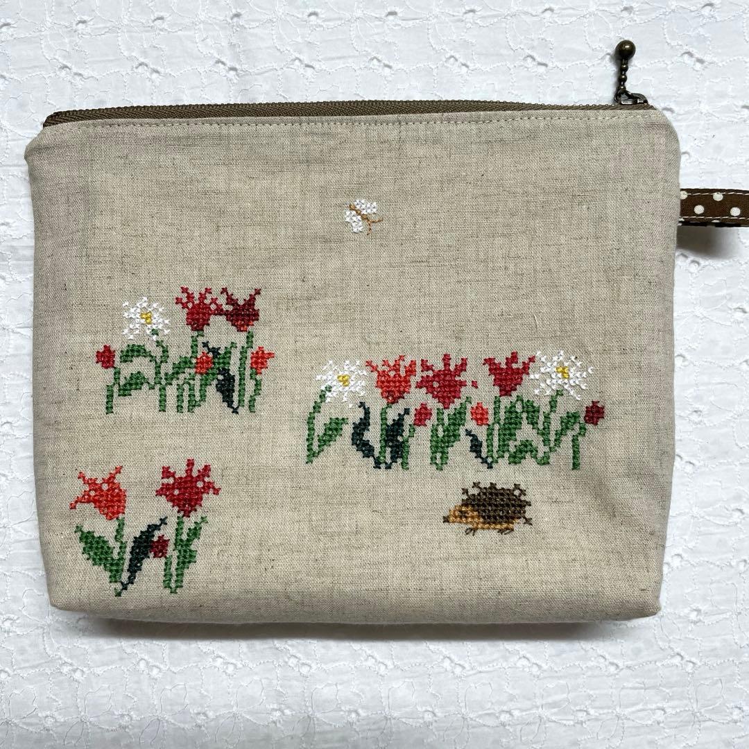 クロスステッチ 完成品 ファスナーポーチ サモイロフ オーダー56