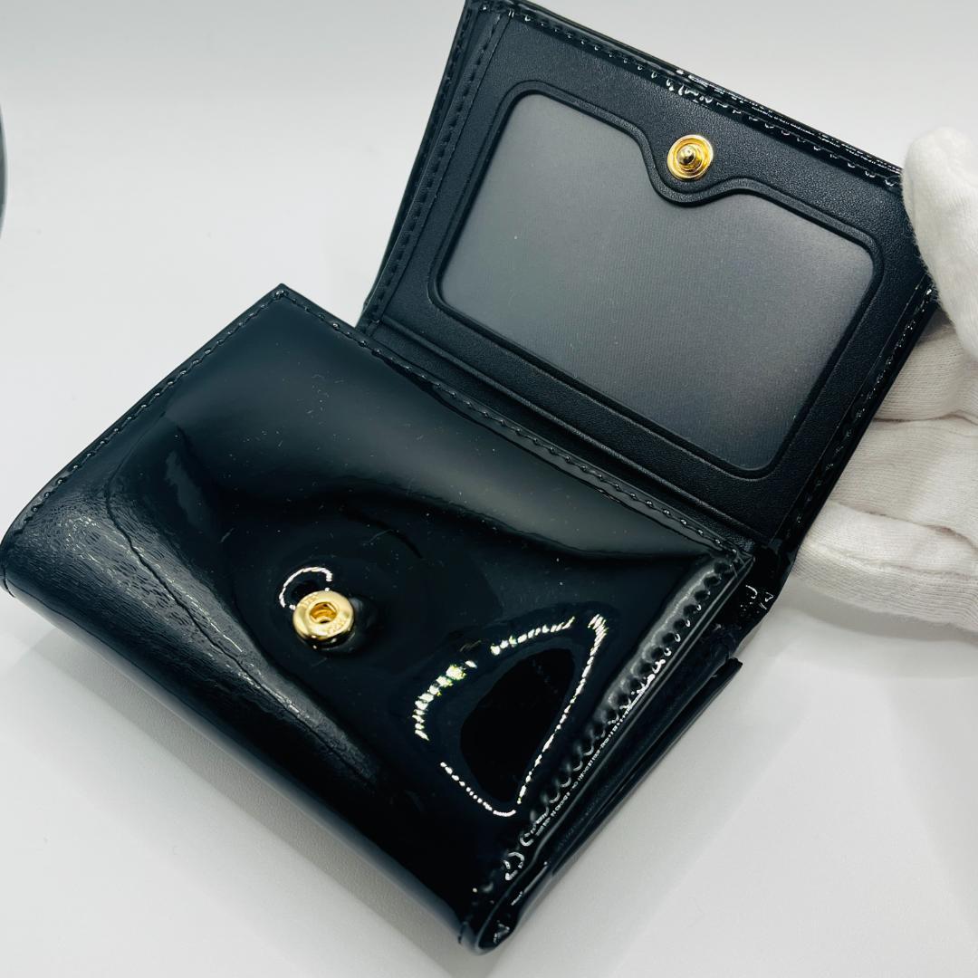 Vivienne Westwood 特価 がま口 定番 折財布 黒 エナメル