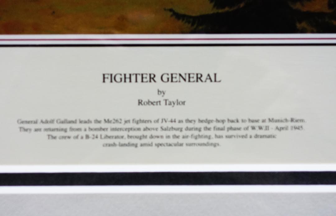 Me262 帰還する第４４戦闘団　ガーランド中将　自筆サイン入り405/1000