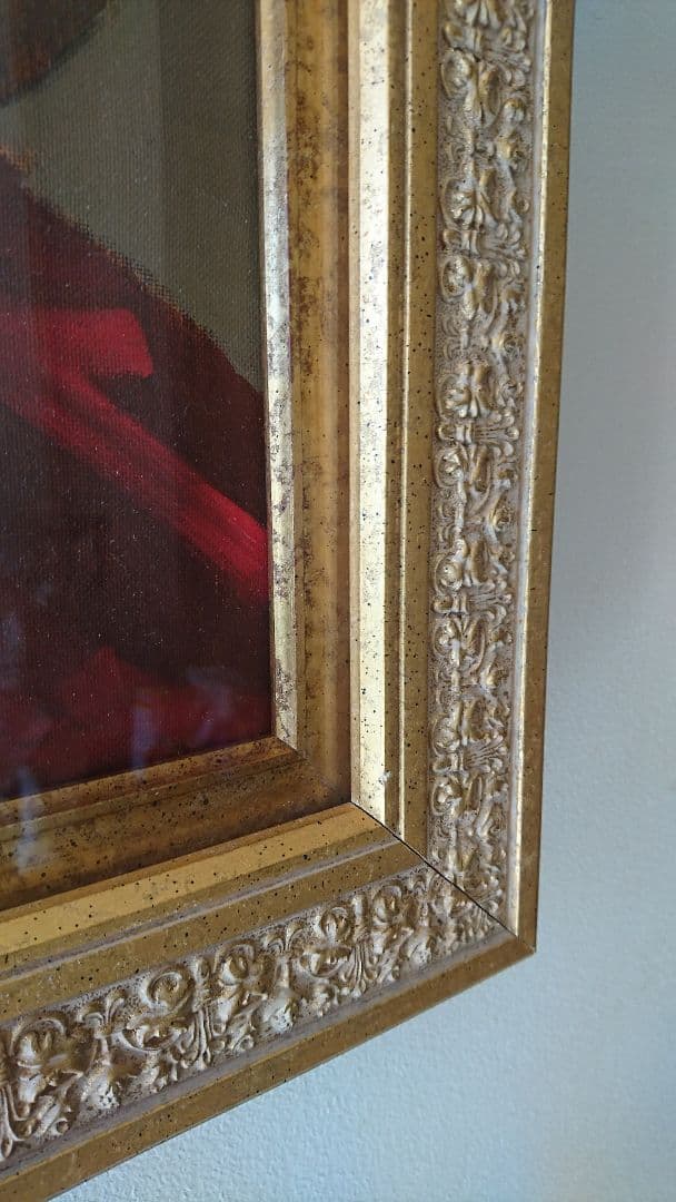 油彩 F8「赤いドレスのバレリーナ」