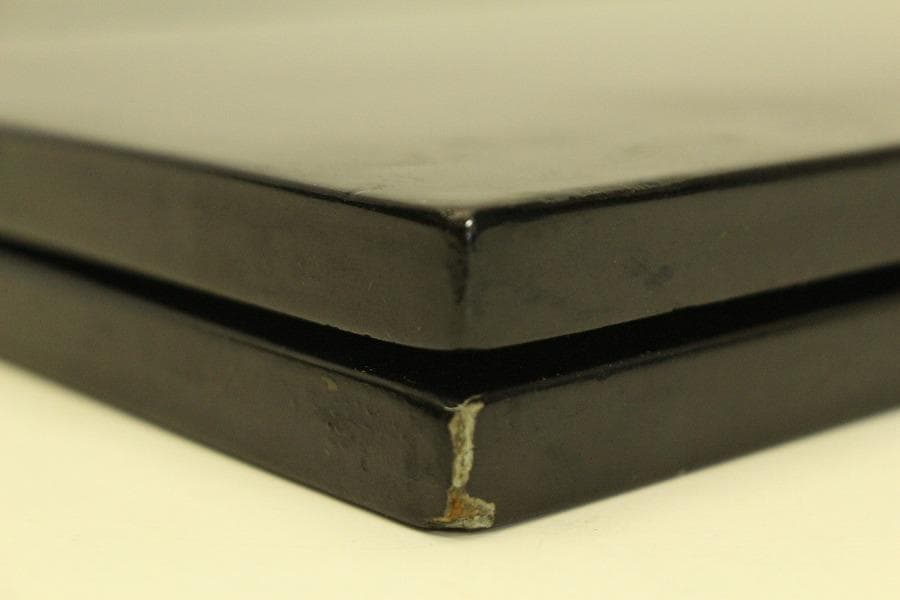 螺鈿 釣り人物 風景 飾 二枚折 置物(A973)