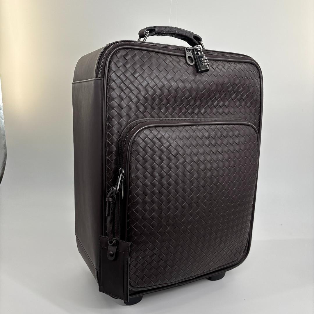 超極美品 ボッテガヴェネタ イントレチャート キャリーバッグ ブラウン メンズ