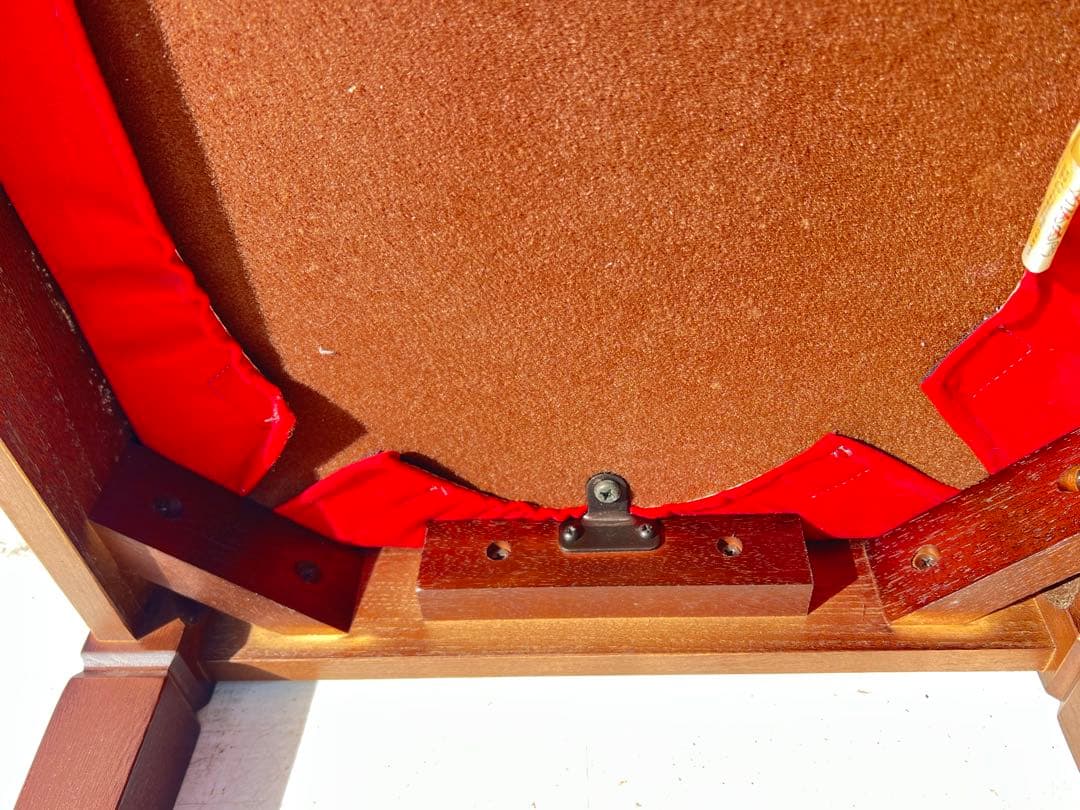 Maruni赤いクッション付き木製ベンチ