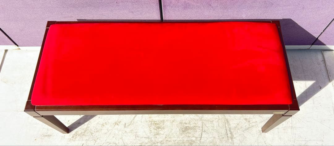 Maruni赤いクッション付き木製ベンチ