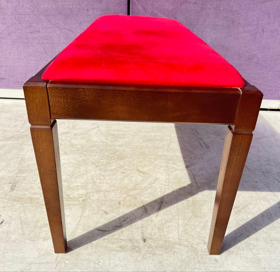 Maruni赤いクッション付き木製ベンチ