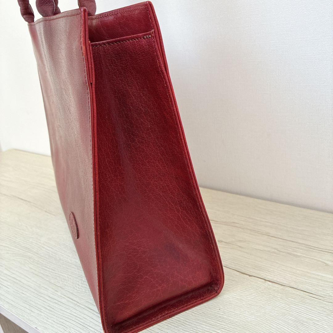 未使用 IBIZA イビザ 赤茶 レザー ハンドバッグ 革 ポーチ付き