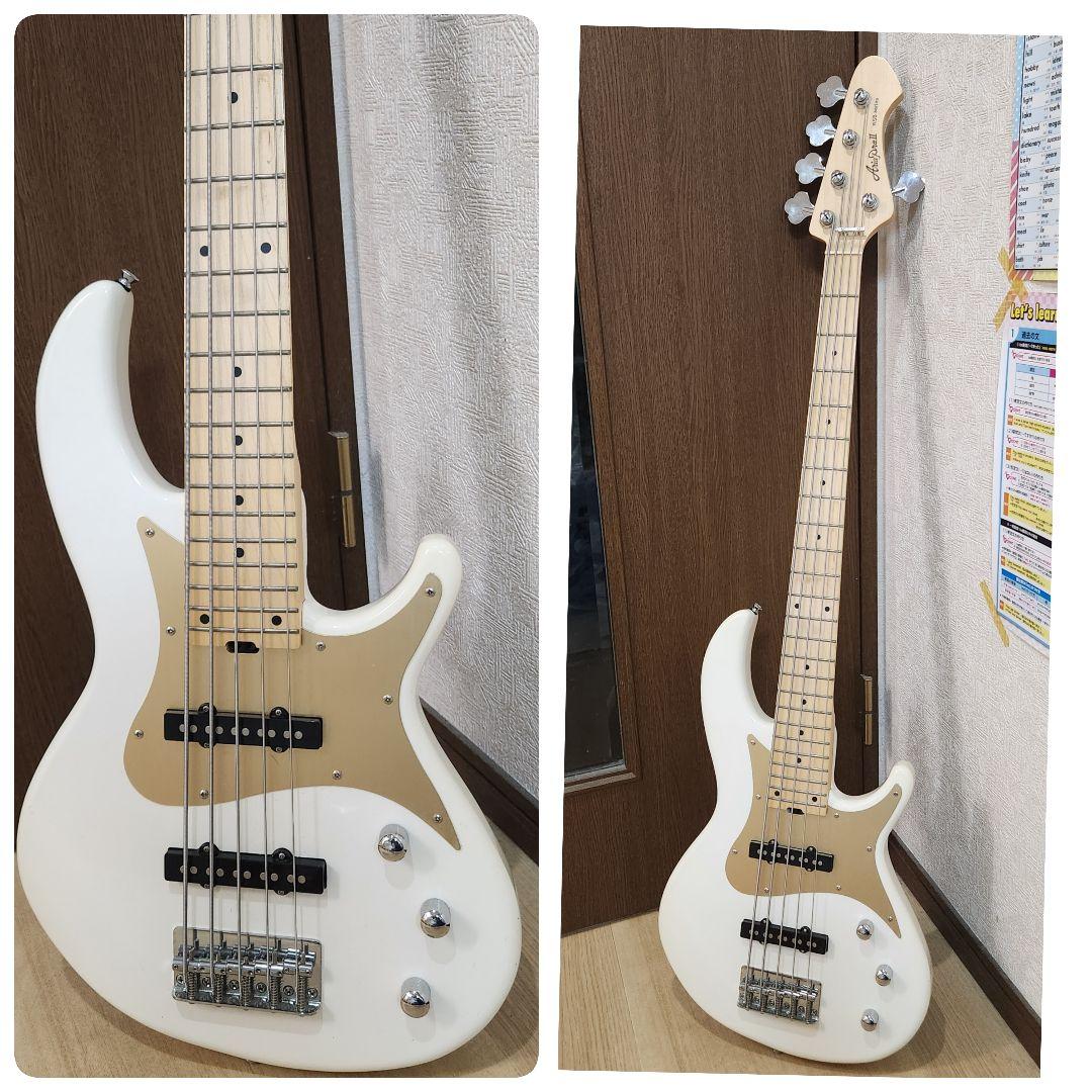 Ariapro II RSBシリーズ エレキベース ホワイト　5弦ベース