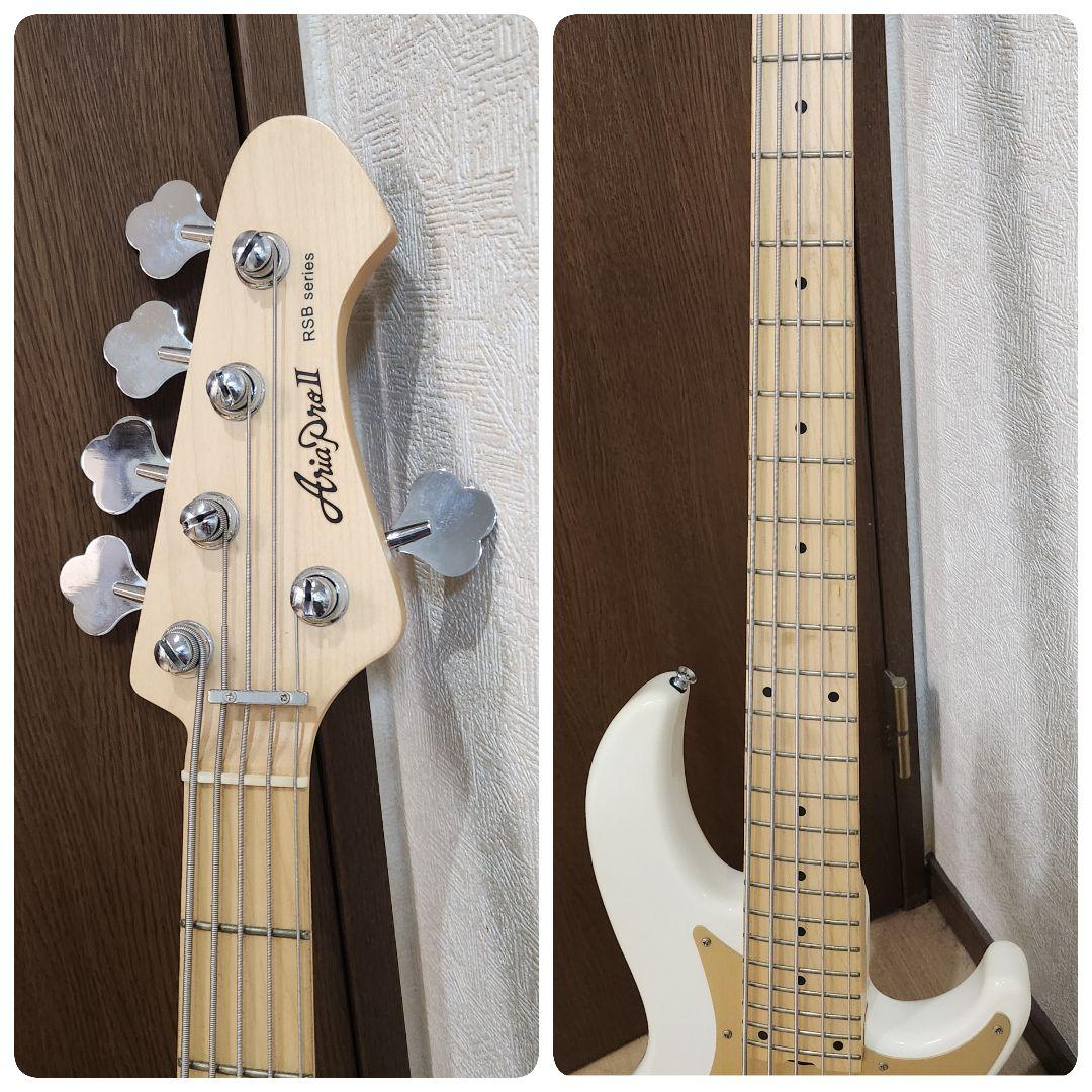 Ariapro II RSBシリーズ エレキベース ホワイト　5弦ベース