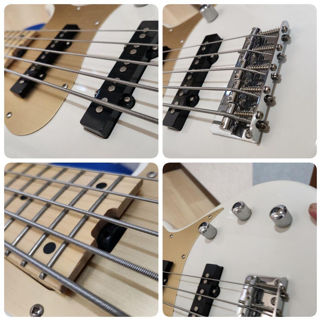 Ariapro II RSBシリーズ エレキベース ホワイト　5弦ベース