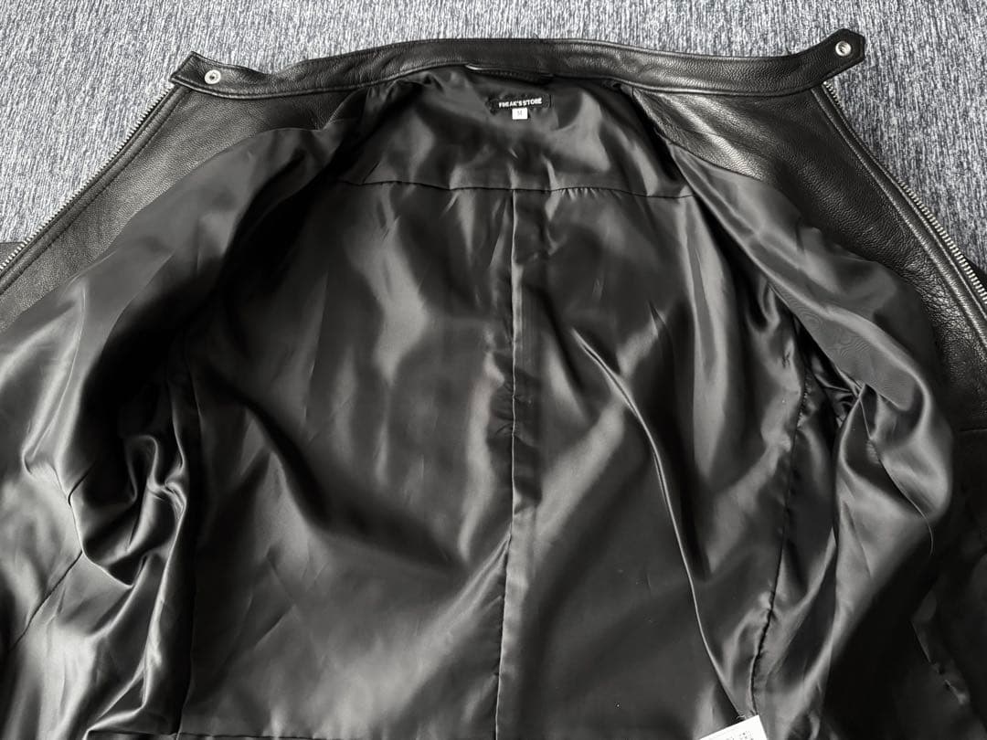 フリークスストア シングルライダースジャケットゴートレザーM 山羊 黒