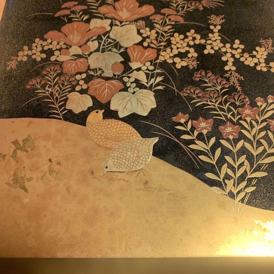 漆器重箱 花と鳥のデザイン