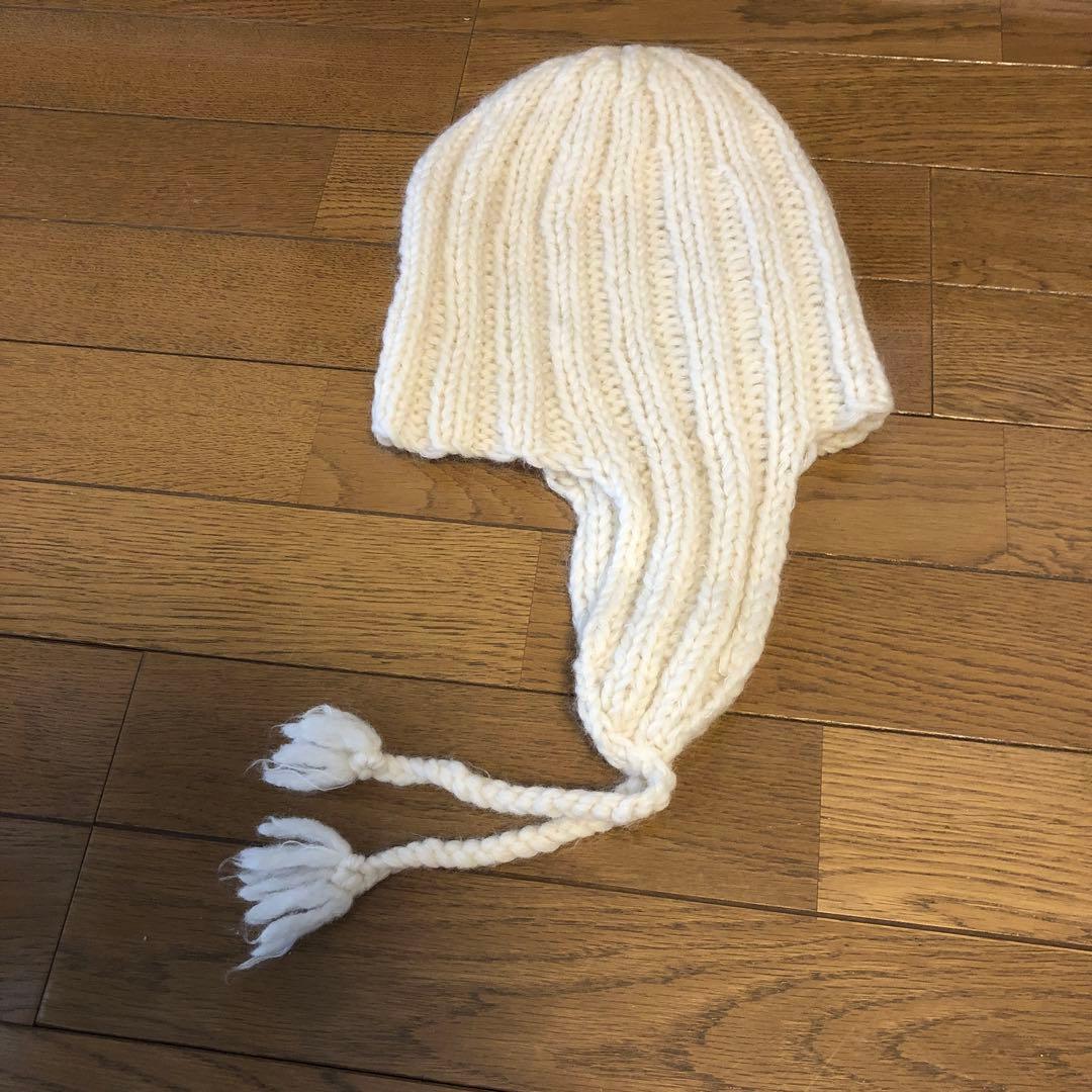 11月末までの販売　eleven2nd ニット帽　ウールモヘア　ホワイト