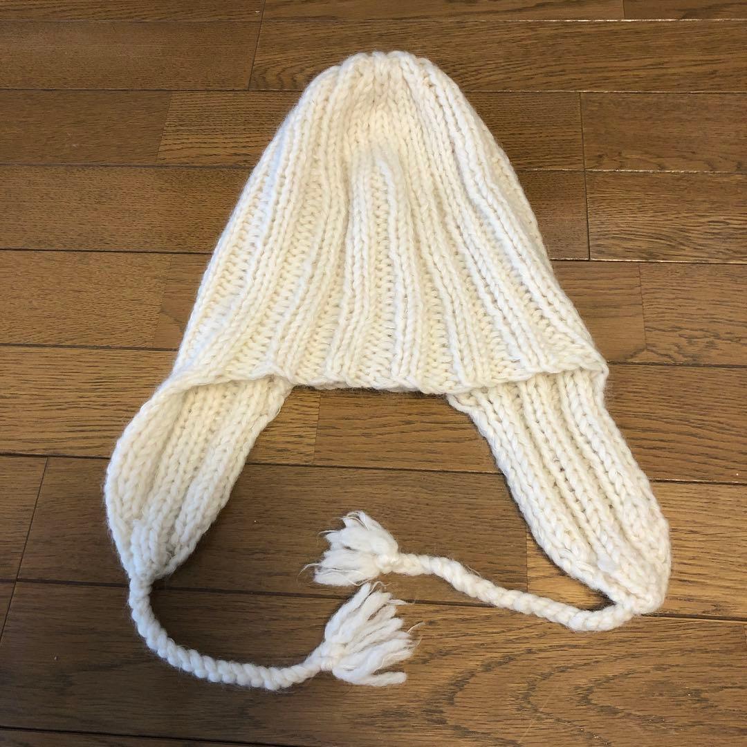 11月末までの販売　eleven2nd ニット帽　ウールモヘア　ホワイト