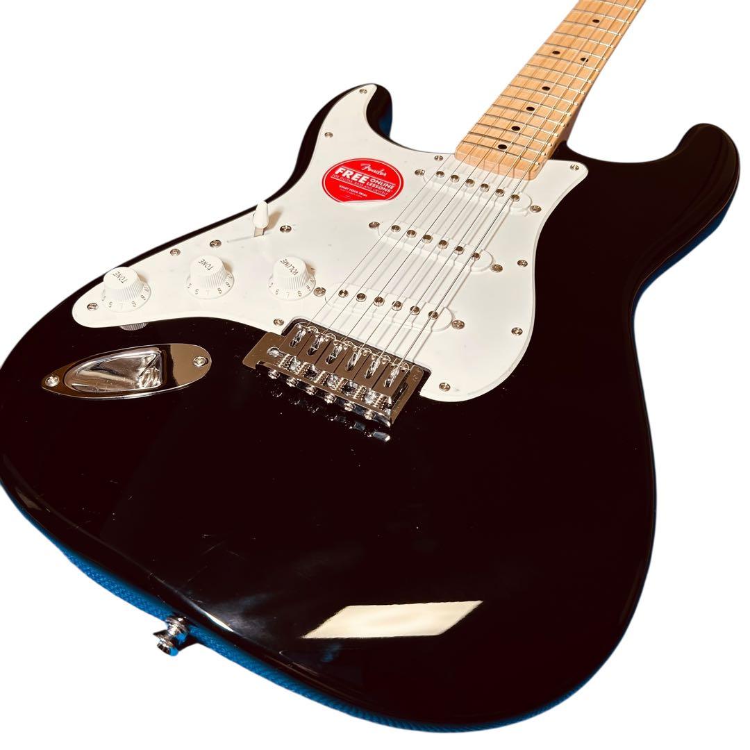未使用　Squier ストラトキャスター ブラック ギターケース付き　レフティ