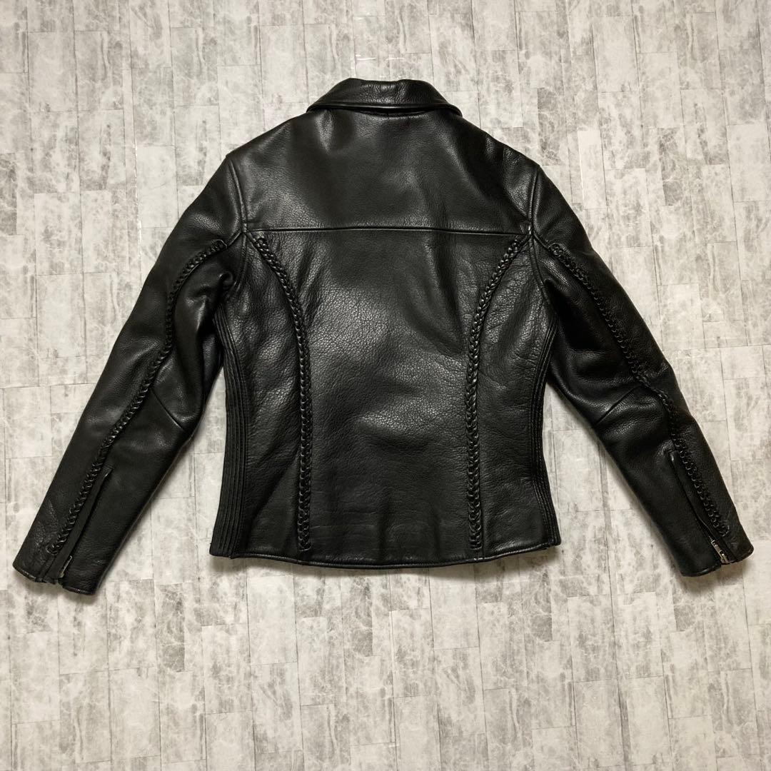 【希少】90s vintage レザーシングルライダースジャケット 黒　ブラック