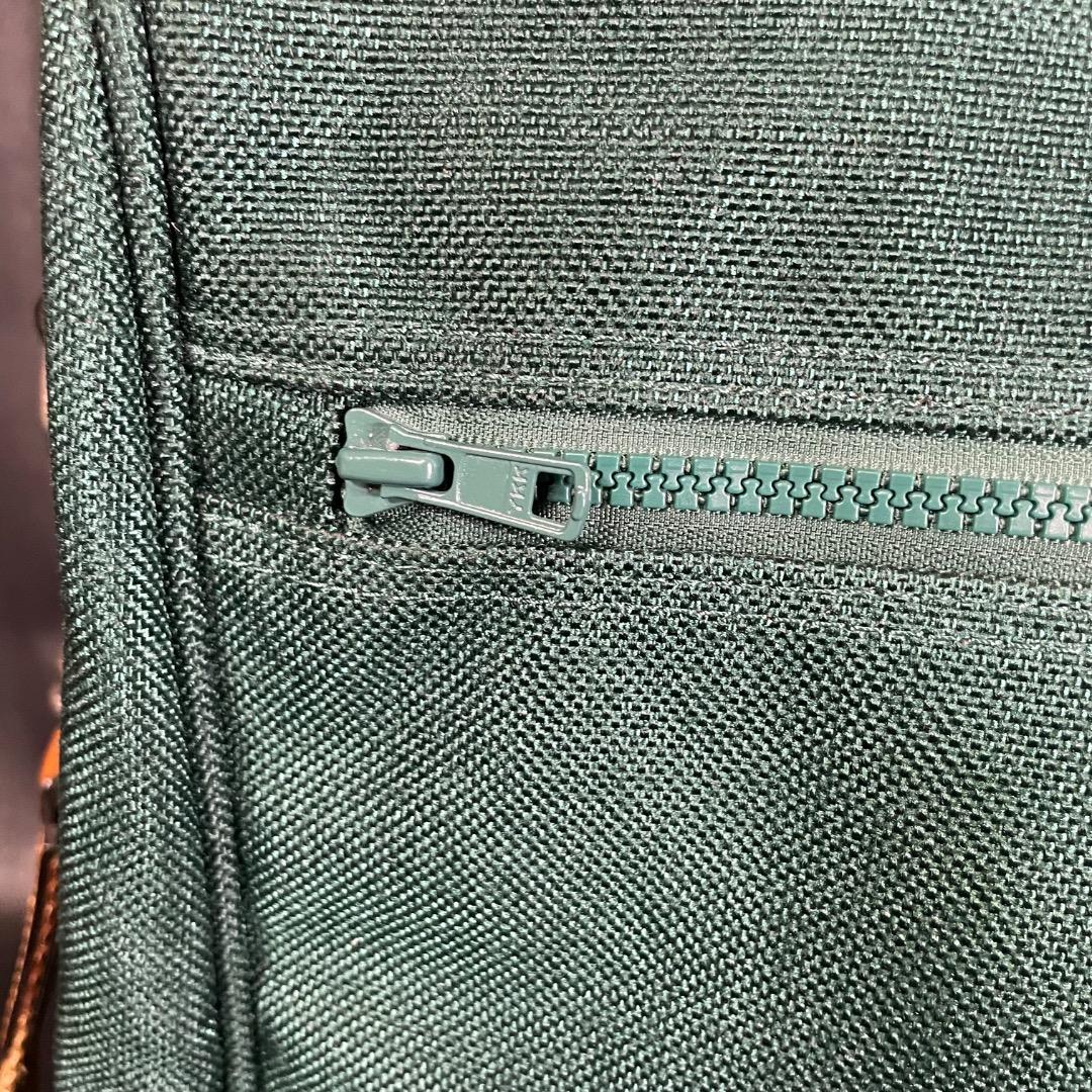 A6✨希少 ランセル キャンバス×本革 ボストンバッグ 緑×ブラウン 50