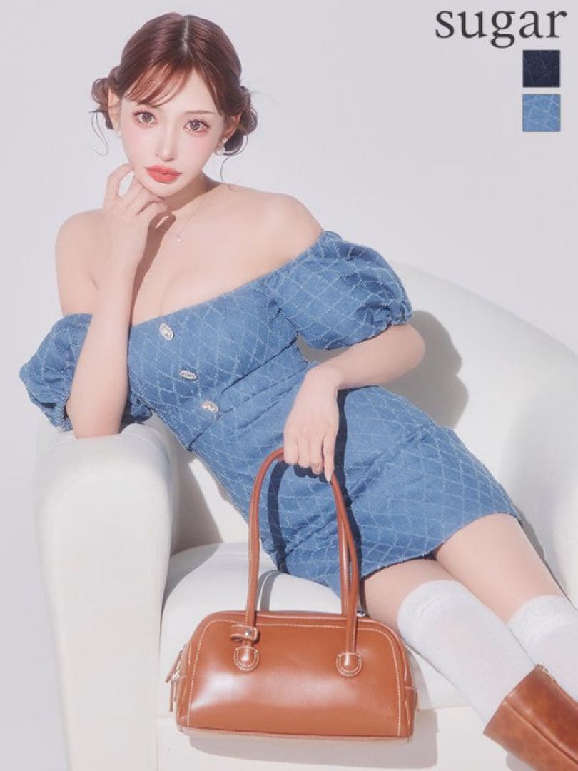 angelr デニムドレス　M ブルー　シュガー