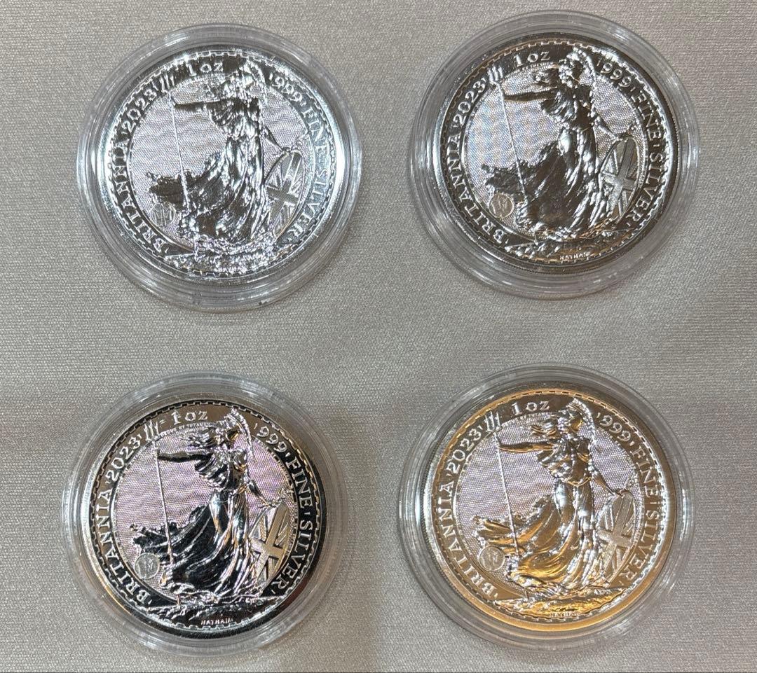 アンティーク 4枚セット 1オンス銀貨　エリザベス女王