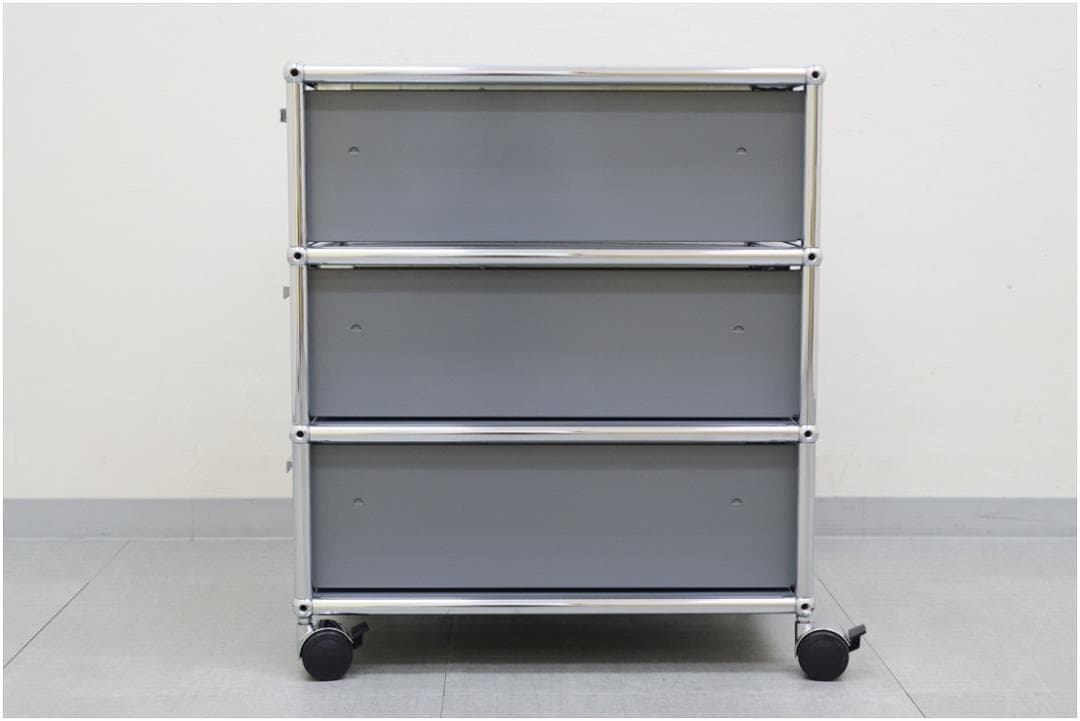 正規品 USM ハラーシステム デスクワゴン 3段 ミッドグレー キャスター