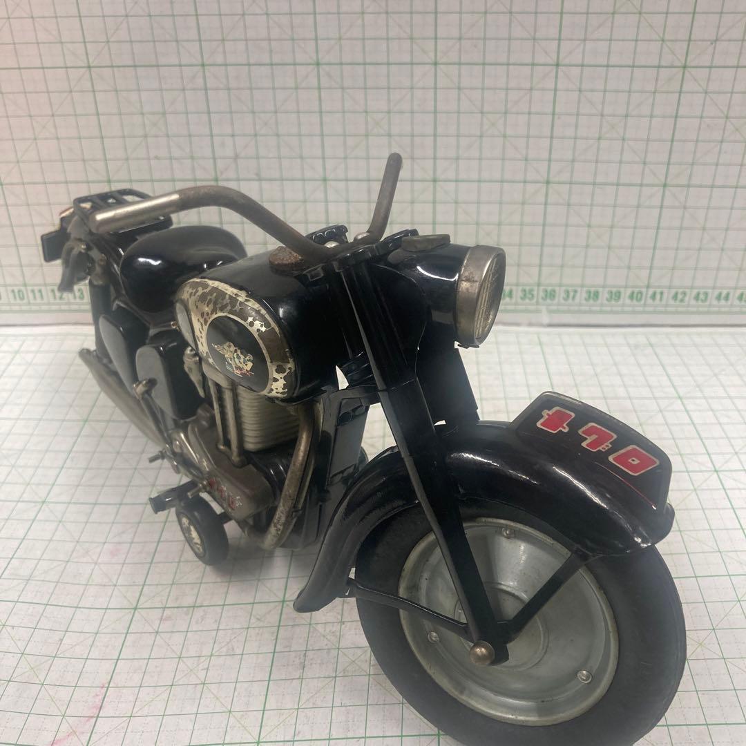 1950年代BC旧バンダイ製赤箱シリーズ初期フリクション可動力カワサキメグロ黒