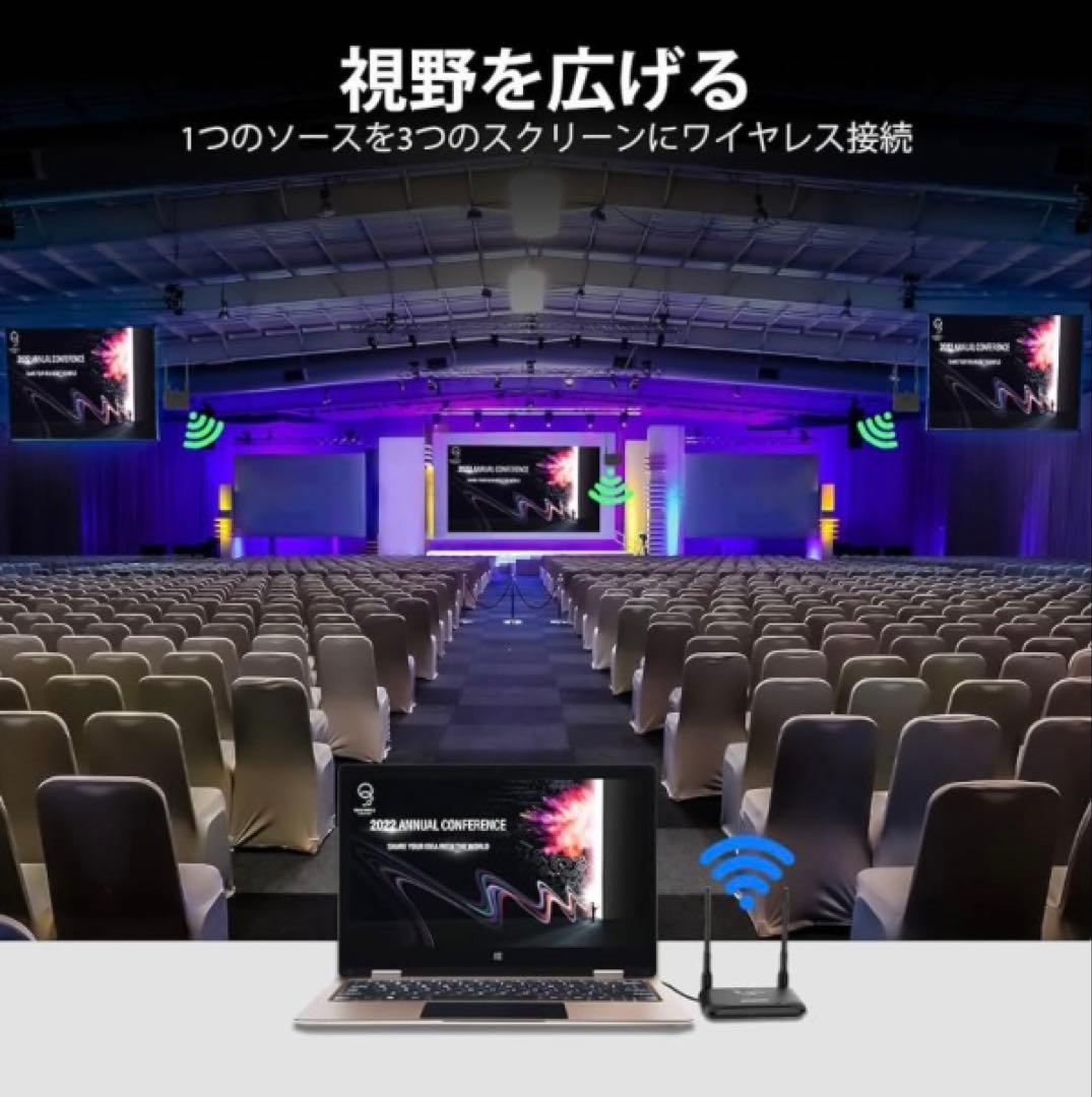 ワイヤレスHDMI 送信機　受信機　4K 9つのWi-Fiバンド