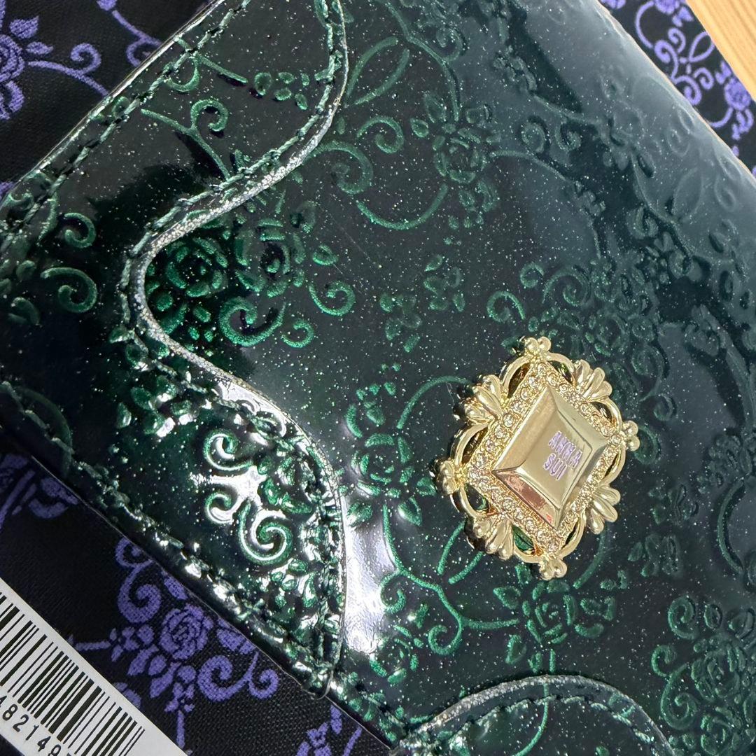 最安値✨【新品】 アナスイ ルーミー 折り財布 グリーン ミニウォレット①