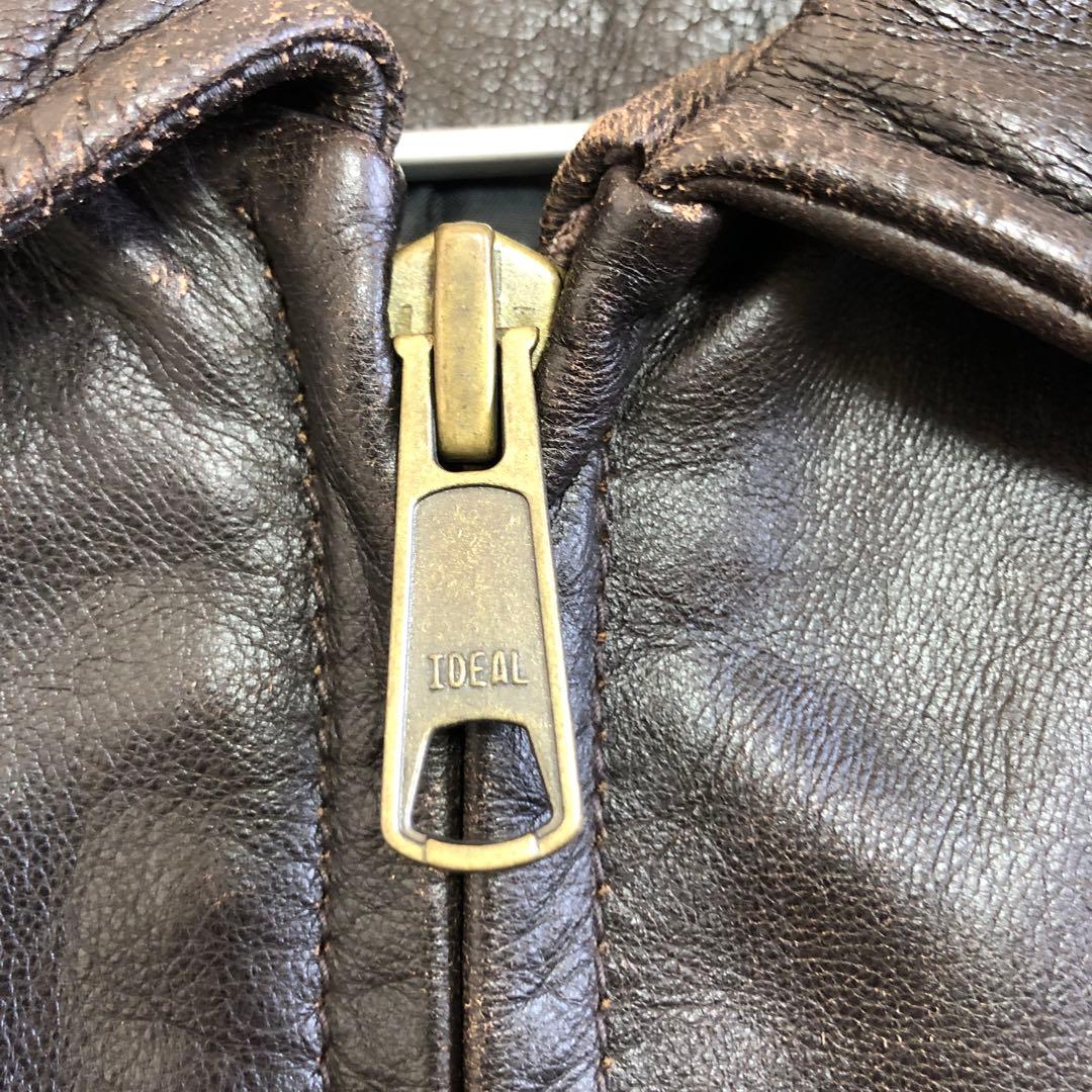 AVIREXアヴィレックス　レザージャケット　シングル　ライダース　ブラウン　L