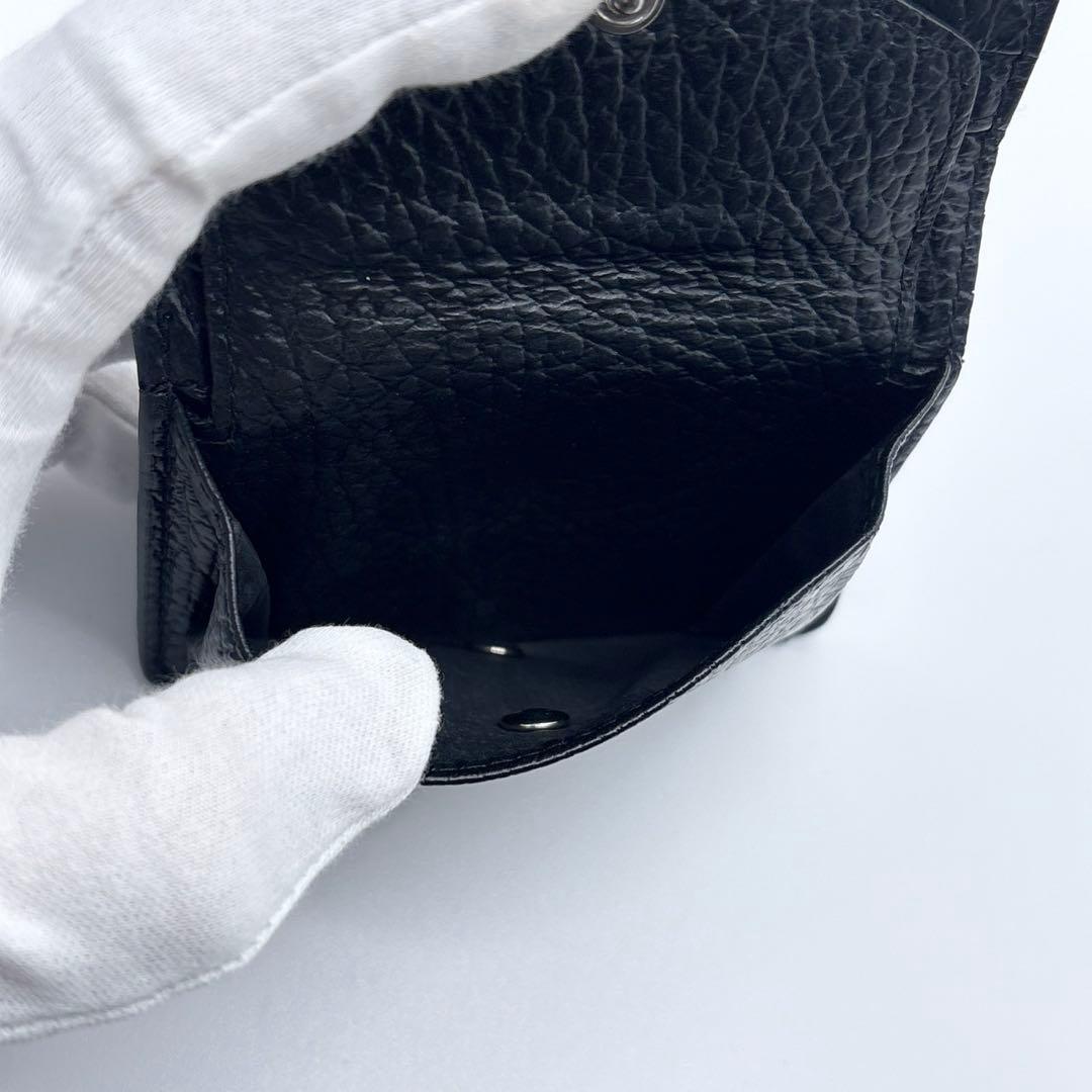 美品✨ メゾンマルジェラ　2つ折り財布 4ステッチ ペブルレザー シボ革