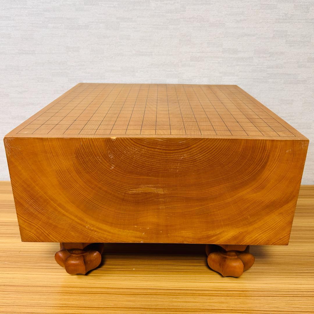 【本榧】脚付碁盤 板目 木裏 囲碁 ヘソ有り 19路盤 6寸