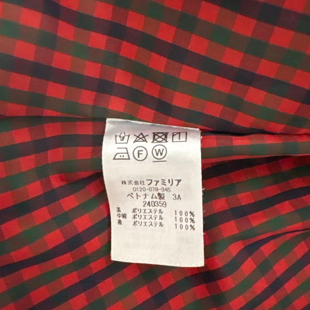 familiar チェック柄　ショートコート　90