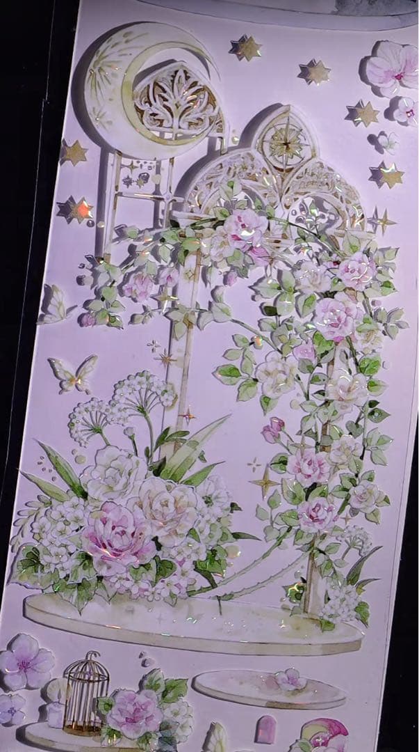 【8582】海外　マステ　3/5/巻売り　貝殻光マスキングテープ　夢神の庭