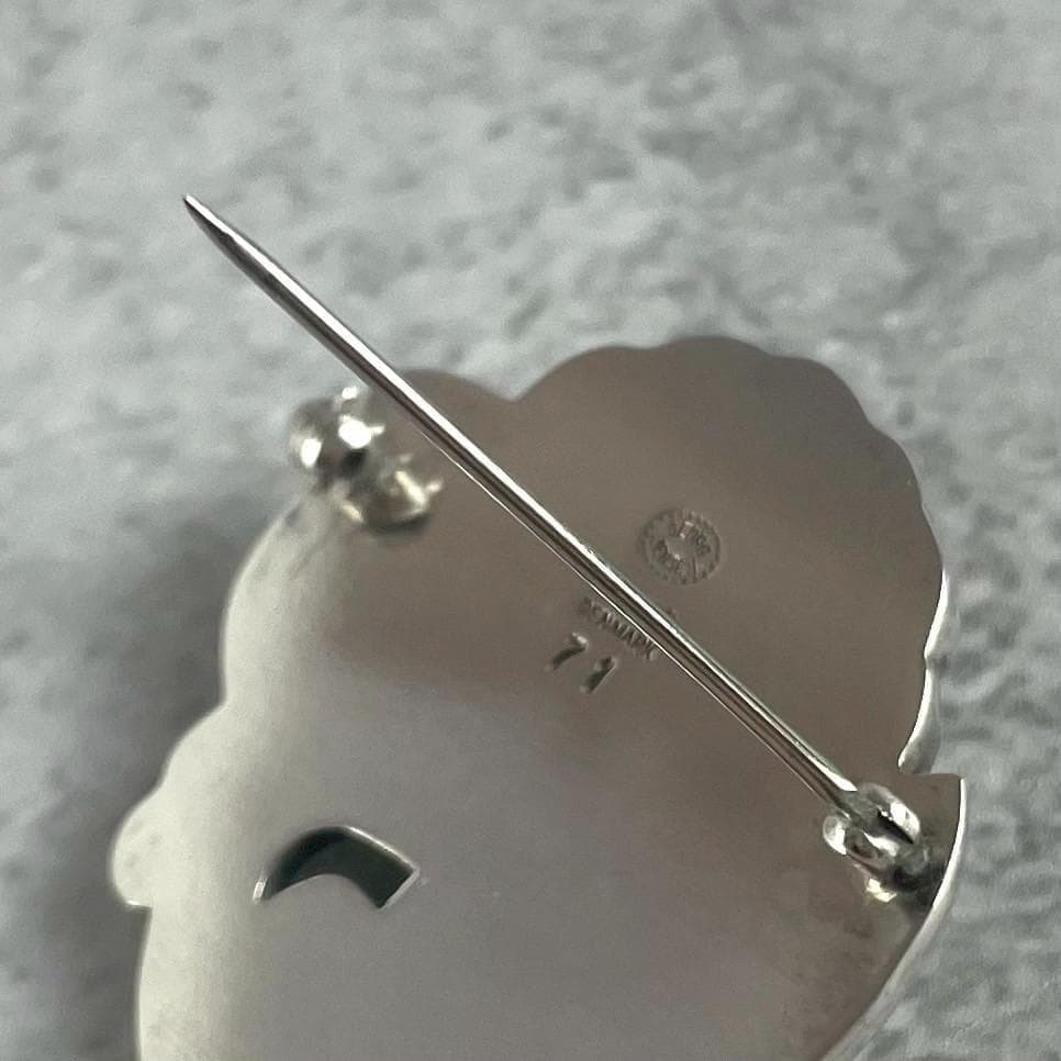 希少✨極美品 ジョージ ジェンセン 71 グリーンアゲイト ブローチ AG925
