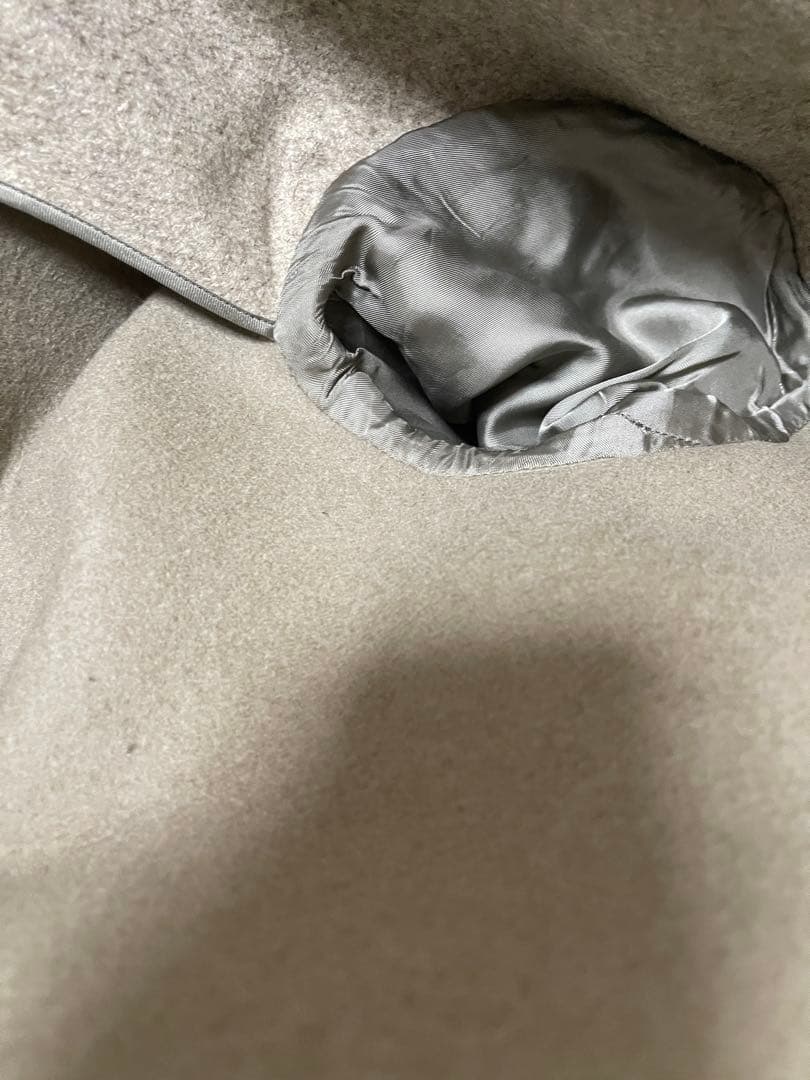 バレンシアガ ベージュ ノーカラー ロングコート M〜Lサイズ感