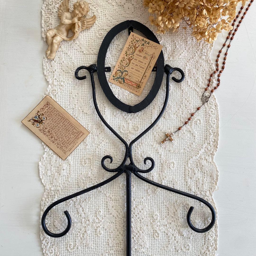 レア♡フランスアンティーク アイアン製オーバル型 フレーム