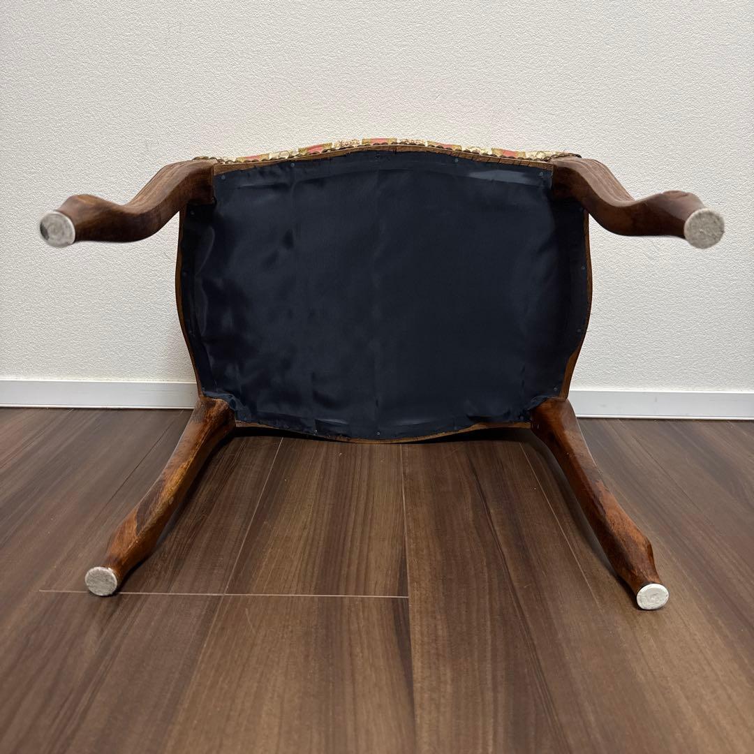 イタリア製 スツール チェア 椅子 猫脚 腰掛け ピンク ストライプ