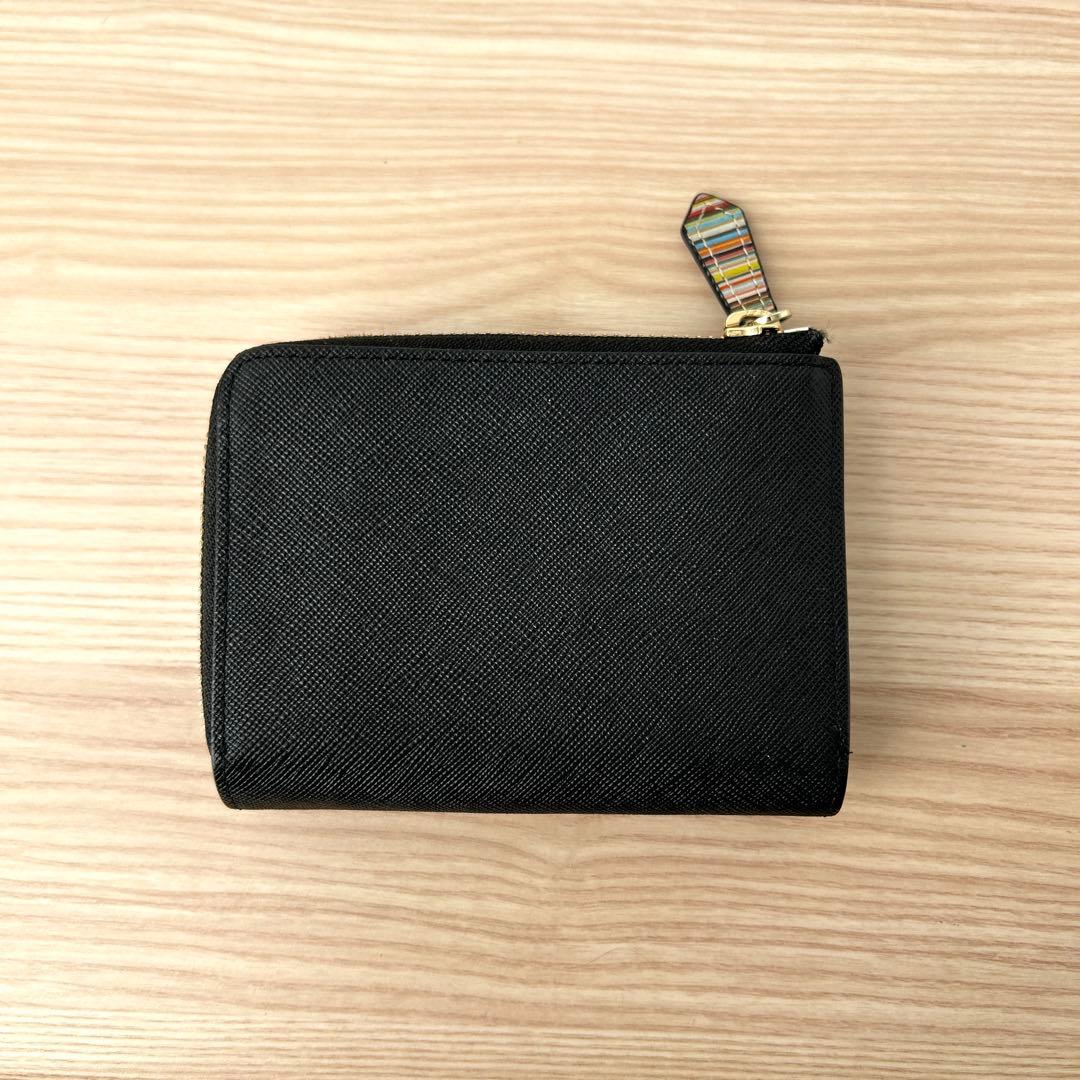 【未使用近✨️】Paul Smith ジップストローグレイン 2つ折り財布 黒