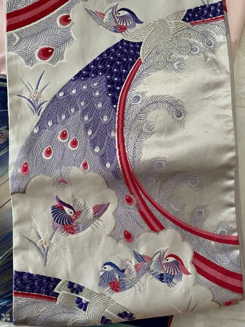 あきこ ☆ 振袖 青 3点セット 着付け練習に♪ 秋山庄太郎 落款あり