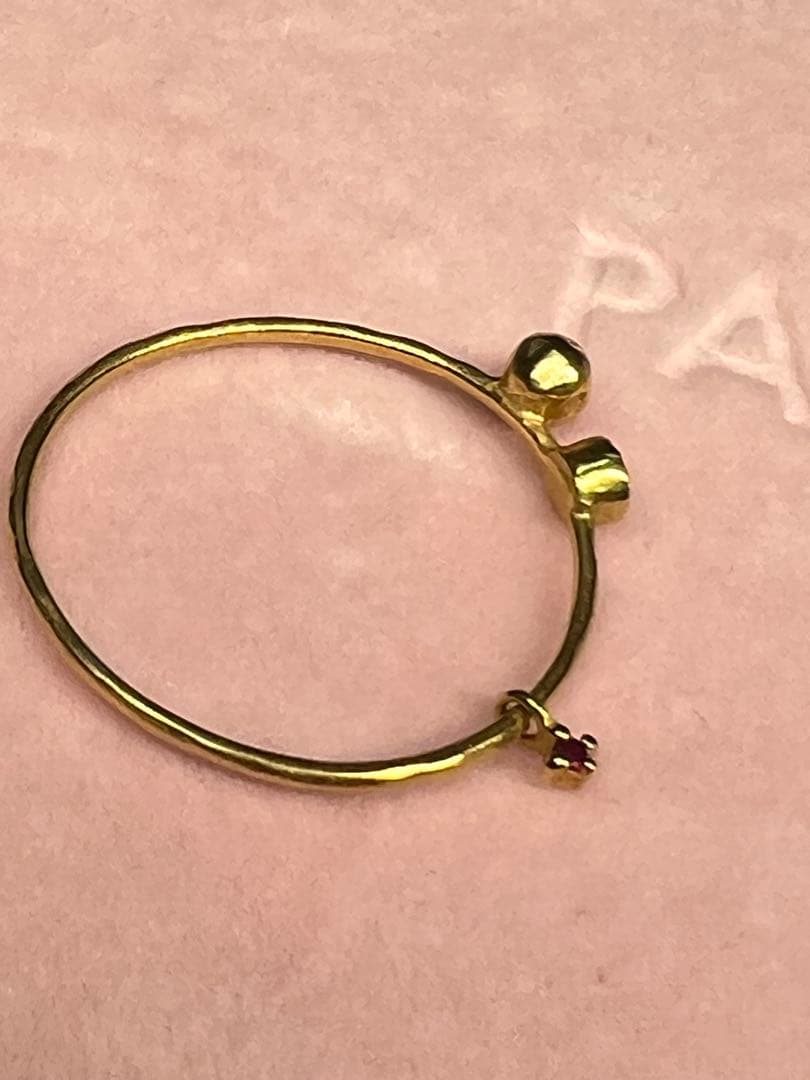 little emblem ダイア ルビー スカルリング 10号 k18