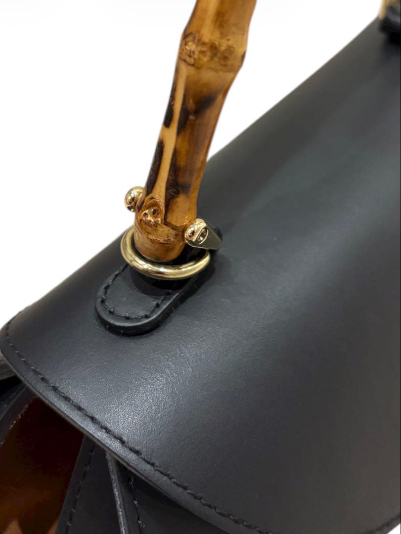 希少　AULENTTI オウレンティ バンブーハンドル レザー 2way 黒