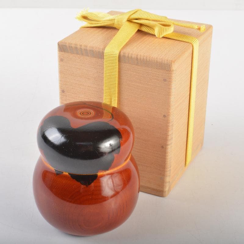 茶道具　瓢形　茶器　久田宗也(尋牛斎)書付　共箱　D　R7247