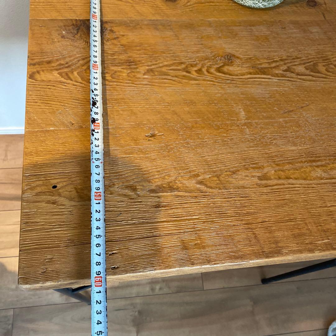 ‼️更に値下‼️お早めに★アンティーク古材テーブルアイアン脚カフェテーブル