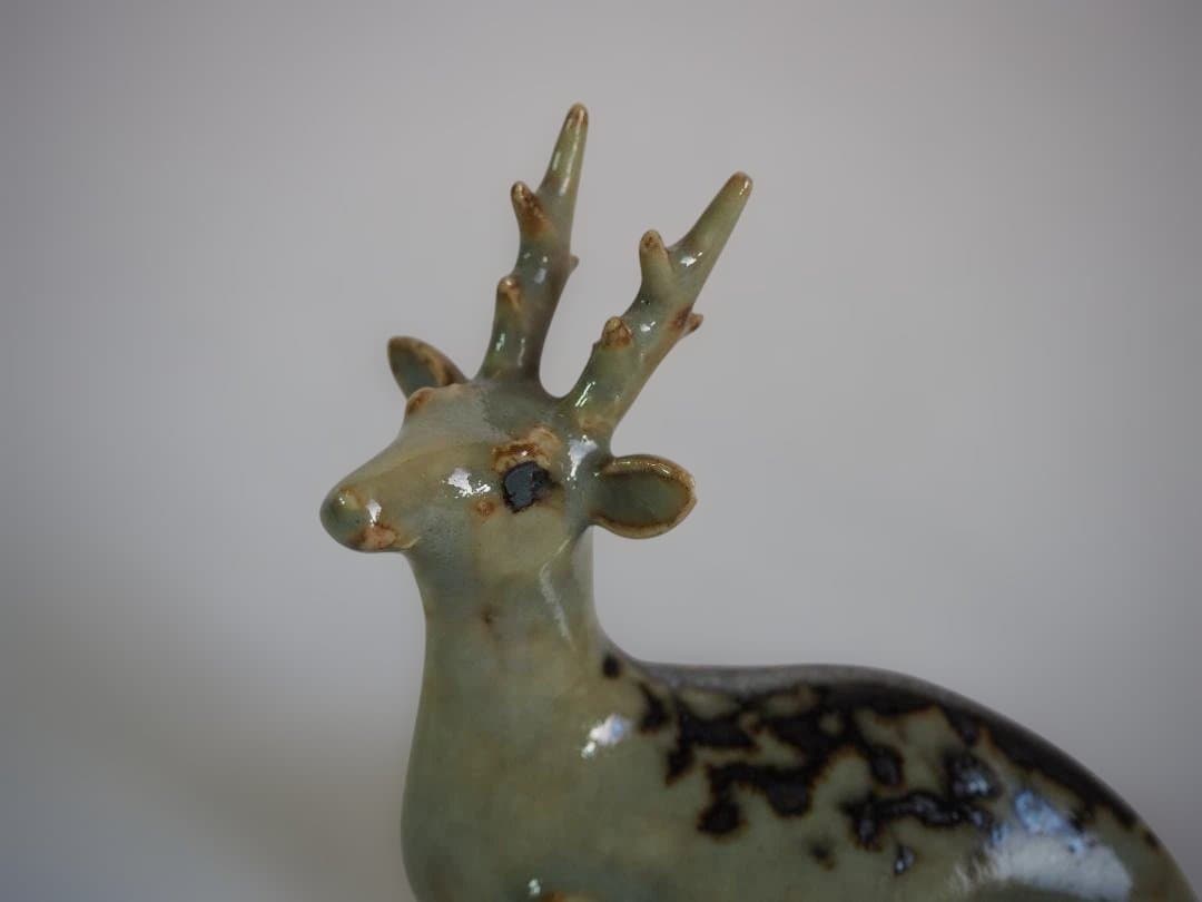 2代伊東陶山造『鹿香合』（共箱）