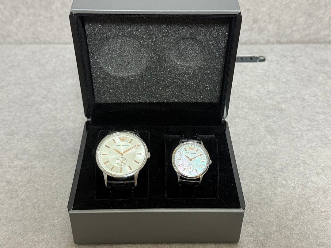 腕時計 ペア エンポリオアルマーニ AR-9113L AR-9113M シェル