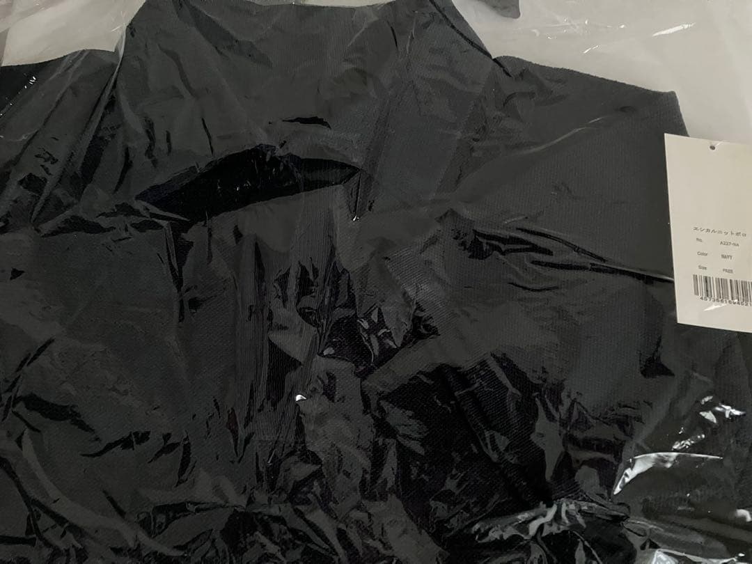 新品 WRAY レイ エシカルニットポロ ネイビー フリーサイズ