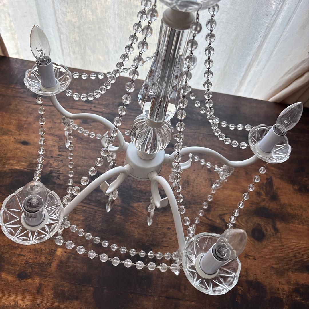 ホワイト 5灯シャンデリア