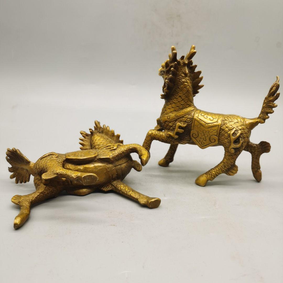 銅器 麒麟 鎮宅 辟邪 開運 風水 招財 置物 装飾品 工芸品